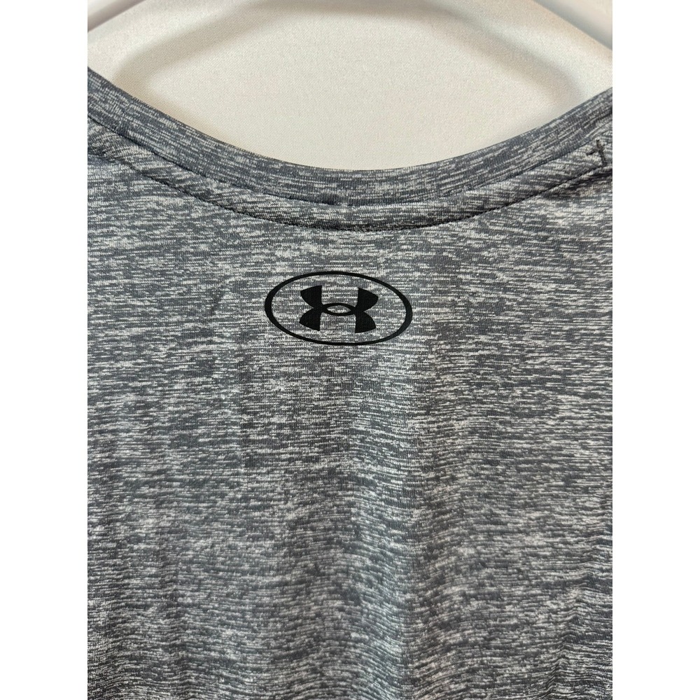 Under Armour Mens Tech Tank Gray Heather Fitted Training Gym Shirt S 1382795-025 - Picture 6 of 8